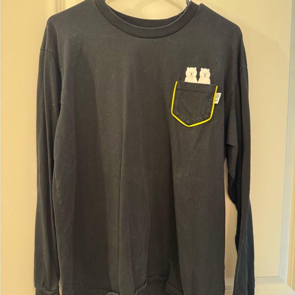 RARE Teddy Fresh Long Sleeve Shirt with Yellow Trim Pocket